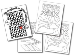Thumbnails, post-election stress calming coloring pages